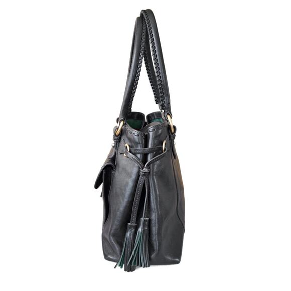 Dooney & Bourke Florentine Whipstitch Front  Pocket Satchel Bag Black  RARE - Picture 5 of 13